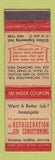 Matchbook Cover - Refrigeration Air Conditioning Jobs Utilites Engineering NYC