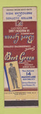 Matchbook Cover - Bert Green Men's Clothes New York City