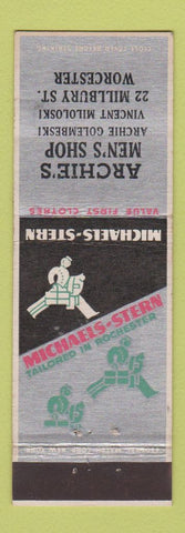 Matchbook Cover - Michaels Stern Men's Clothes Archie's Worcester MA Federal