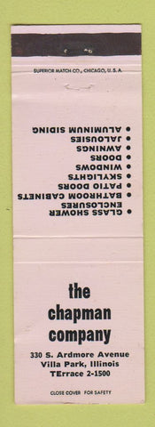 Matchbook Cover - Chapman Company Villa Park IL showers windows doors