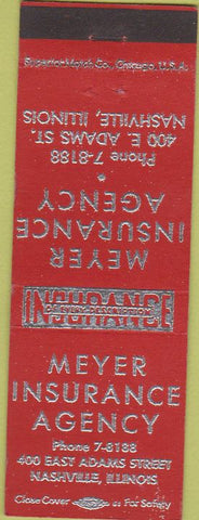 Matchbook Cover - Meyer Insurance Agency Nashville IL