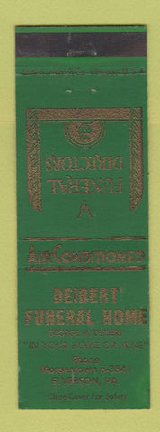 Matchbook Cover - Deibert Funeral Home Elverson PA GREEN