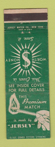 Matchbook Cover - Jersey Match Company