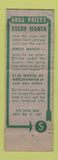 Matchbook Cover - Jersey Match Company