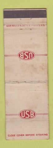 Matchbook Cover - USB US Broach Detroit MI WORN