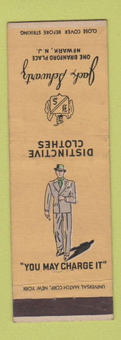 Matchbook Cover - Jack Schwartz Men's Clothes Newark NJ