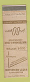 Matchbook Cover - Waterman Ledger Corp Vegetables Fruits