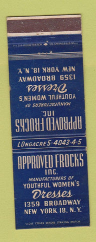 Matchbook Cover - Approved Frocks Women's Clothes New York City