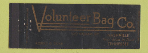 Matchbook Cover - Volunteer Bag Company Nashville TN WORN Full Length