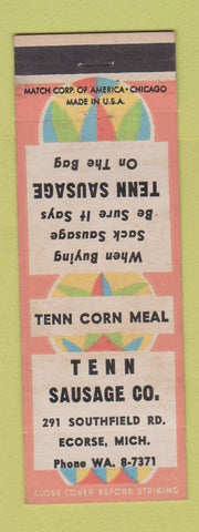 Matchbook Cover - Tenn Sausage Ecorse MI Corn Meal