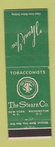 Matchbook Cover - The Stearn Company Tobacco New York City Washington DC