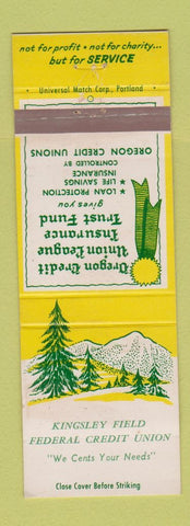 Matchbook Cover - Oregon Credit Union League Insurance Kingley Field OR