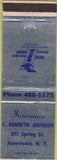 Matchbook Cover - C Kenneth Johnson Insurance Jamestown NY