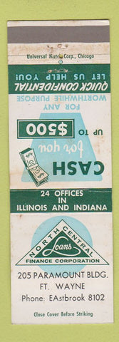 Matchbook Cover - North Central Finance Fort Waynbe IN WEAR