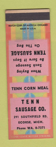 Matchbook Cover - Tenn Sausage Ecorse MI Corn Meal