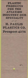 Matchbook Cover - H Paulis Plastics Co Los Angeles CA