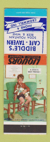 Matchbook Cover - Biddle's Cafe Tavern Cromwell IN