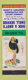 Matchbook Cover - Dick & Andy's Shell oil gas Freeport IL pinup
