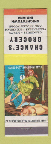 Matchbook Cover - Chance's Grocery Knightstown IN hillbilly guard pig