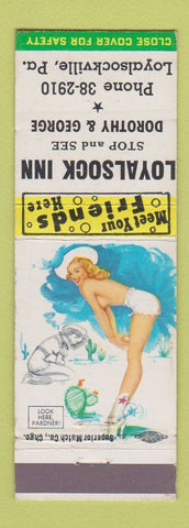 Matchbook Cover - Loyalsock Inn Loyalsockville PA pinup Marilyn Monroe
