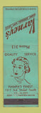 Matchbook Cover - Varney's Salon Nampa ID girlie low phone # WEAR