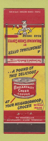 Matchbook Cover - Breakfast Cheer Coffee Campbell & Woods Pittsburgh PA