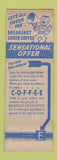 Matchbook Cover - Breakfast Cheer Coffee Campbell & Woods Pittsburgh PA