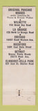 Matchbook Cover - Original Pancake House  Chicago Rockford Villa Park IL WEAR