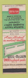 Matchbook Cover - Weil McLAin Baseboard Raritan Plumbing Somerville NJ WEAR