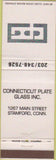 Matchbook Cover - Connecticut Plate Glass Inc Stamford CT