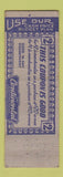 Matchbook Cover - Continental Clothes clothing Chicago IL Full Length