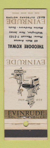 Matchbook Cover - Evinrude Boat Motors Theodore Kowal Wallington NJ