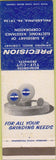 Matchbook Cover - Precision Grinding Wheel Co Philadelphia PA