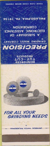 Matchbook Cover - Precision Grinding Wheel Co Philadelphia PA