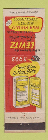 Matchbook Cover - Levitz Furniture Appliances 1954 Philco Pottstown PA