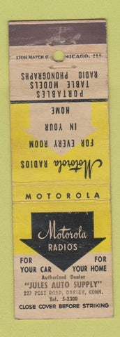 Matchbook Cover - Motorola Radios Jules Darien CT WEAR