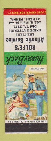 Matchbook Cover - Rolfe's Atlantic oil gas Lee Tires Athens PA