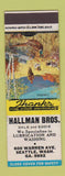 Matchbook Cover - Hallman Bros Seattle WA oil changes car wash