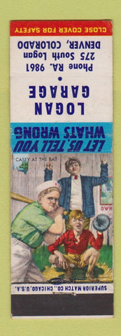 Matchbook Cover - Logan Garage Denver Colorado