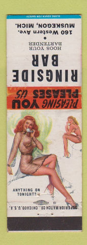 Matchbook Cover - Ringside Bar Muskegon MI pinup