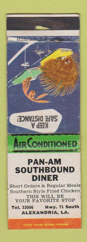 Matchbook Cover - Pan Am Southbound Diner Alexandria LA WEAR