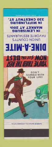 Matchbook Cover - Dine A Mite Restaurant Lewisburg Mifflinburg PA