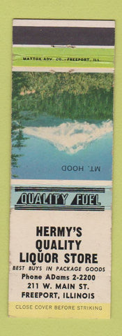 Matchbook Cover - Hermy's Liquor Store Freeport IL WEAR