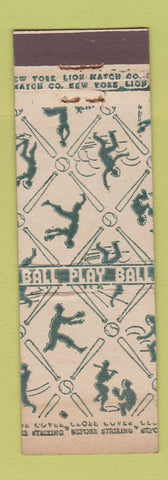 Matchbook Cover - Lion Matches Baseball Play Ball