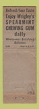 Matchbook Cover - Wrigley's Spearmint Gum WORN Full Length