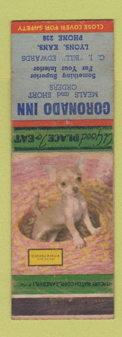 Matchbook Cover - Coronado Inn Lyons KS low phone # Chihuahua