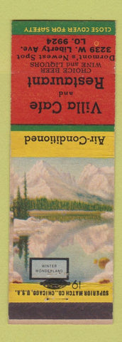 Matchbook Cover - Villa Cafe Restaurant Dormont PA Winter Wonderland