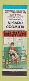 Matchbook Cover - Redwood Drive In Restaurant Wauston WI