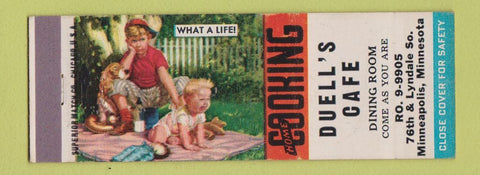 Matchbook Cover - Duell's Cafe Minneapolis MN