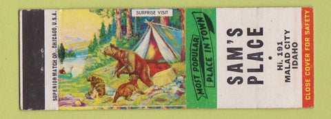 Matchbook Cover - Sam's Place Malad City ID